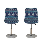 Christmas Snowman Knitted Pattern Print Bar Stool Covers