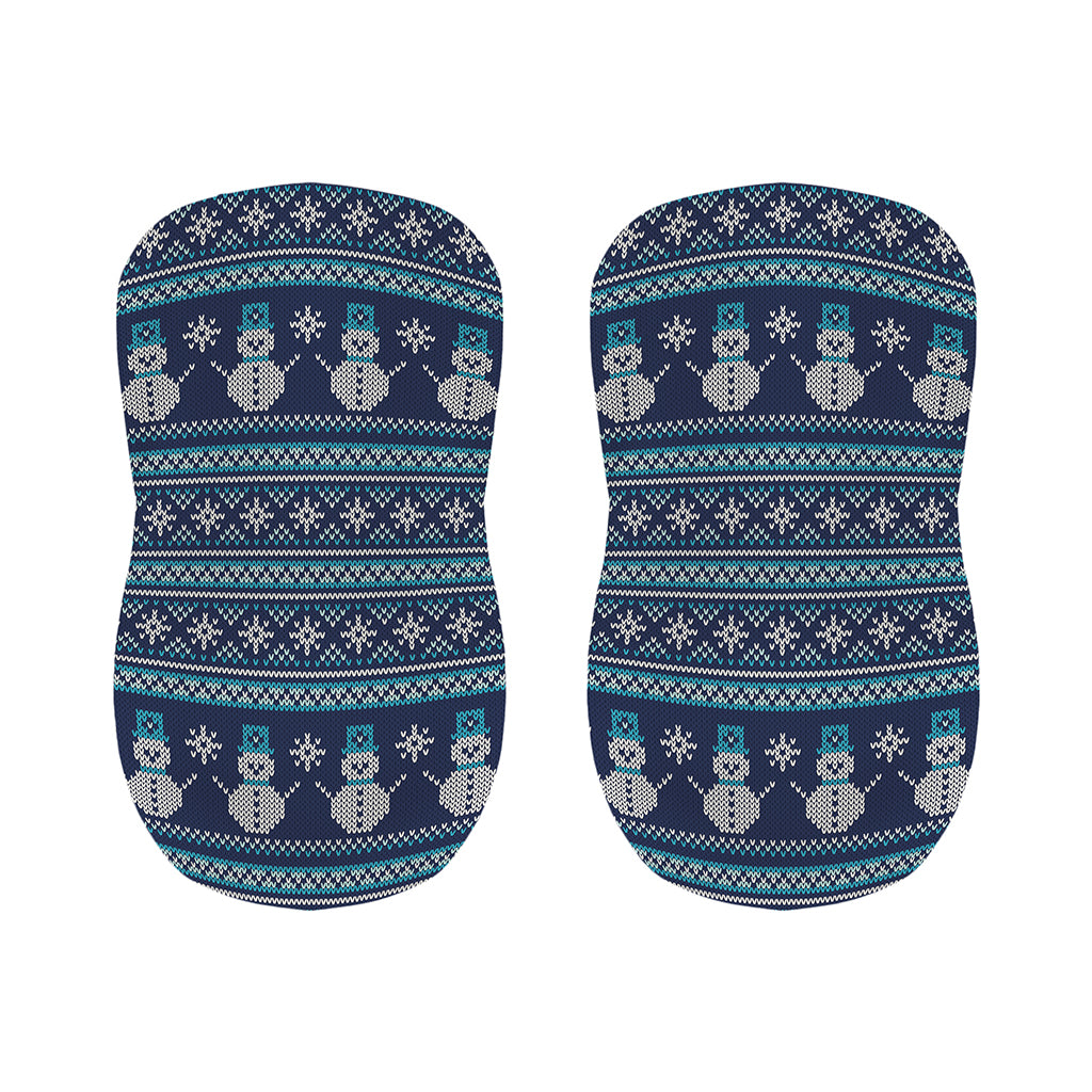 Christmas Snowman Knitted Pattern Print Bar Stool Covers