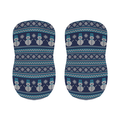 Christmas Snowman Knitted Pattern Print Bar Stool Covers