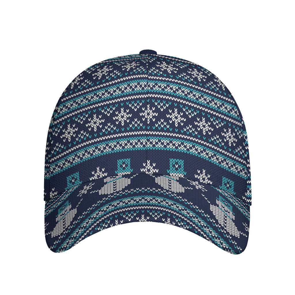 Christmas Snowman Knitted Pattern Print Baseball Cap