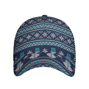 Christmas Snowman Knitted Pattern Print Baseball Cap