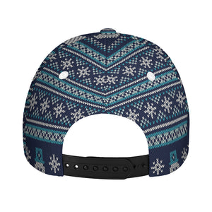 Christmas Snowman Knitted Pattern Print Baseball Cap