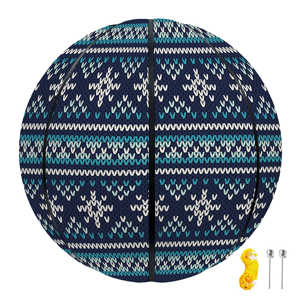 Christmas Snowman Knitted Pattern Print Basketball
