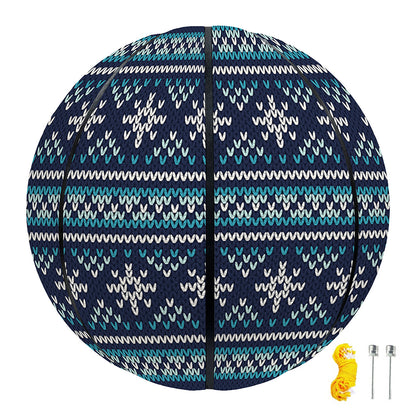 Christmas Snowman Knitted Pattern Print Basketball