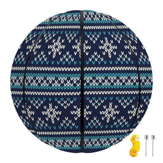 Christmas Snowman Knitted Pattern Print Basketball