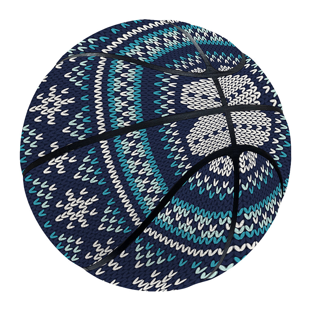Christmas Snowman Knitted Pattern Print Basketball