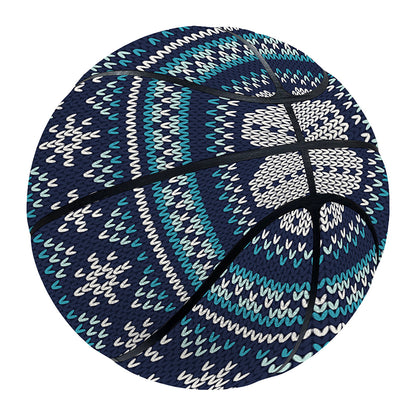 Christmas Snowman Knitted Pattern Print Basketball
