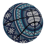 Christmas Snowman Knitted Pattern Print Basketball