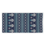 Christmas Snowman Knitted Pattern Print Beach Towel