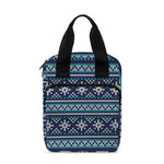 Christmas Snowman Knitted Pattern Print Bible Tote Bag