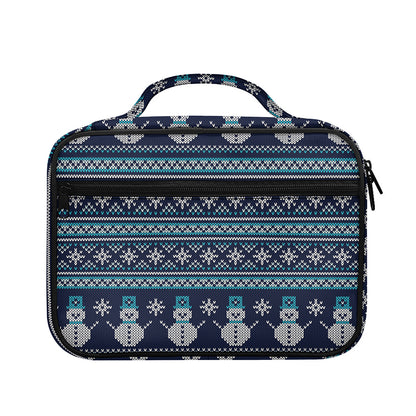 Christmas Snowman Knitted Pattern Print Briefcase Bible Bag