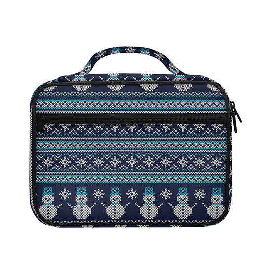 Christmas Snowman Knitted Pattern Print Briefcase Bible Bag