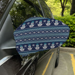 Christmas Snowman Knitted Pattern Print Car Side Mirror Covers