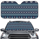 Christmas Snowman Knitted Pattern Print Car Windshield Sun Shade