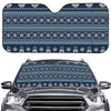 Christmas Snowman Knitted Pattern Print Car Windshield Sun Shade