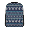 Christmas Snowman Knitted Pattern Print Casual Backpack