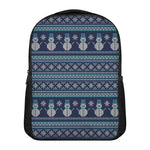 Christmas Snowman Knitted Pattern Print Casual Backpack