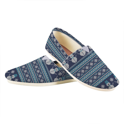 Christmas Snowman Knitted Pattern Print Casual Shoes