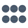 Christmas Snowman Knitted Pattern Print Coaster Set