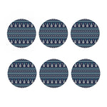 Christmas Snowman Knitted Pattern Print Coaster Set