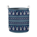 Christmas Snowman Knitted Pattern Print Collapsible Laundry Basket