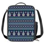 Christmas Snowman Knitted Pattern Print Crossbody Lunch Bag