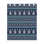 Christmas Snowman Knitted Pattern Print Curtain