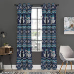 Christmas Snowman Knitted Pattern Print Curtain