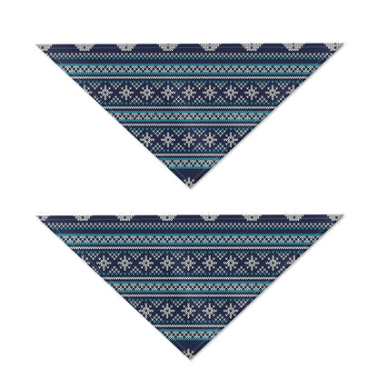 Christmas Snowman Knitted Pattern Print Dog Bandana