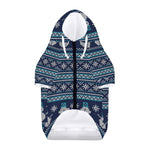 Christmas Snowman Knitted Pattern Print Dog Zip Up Hoodie