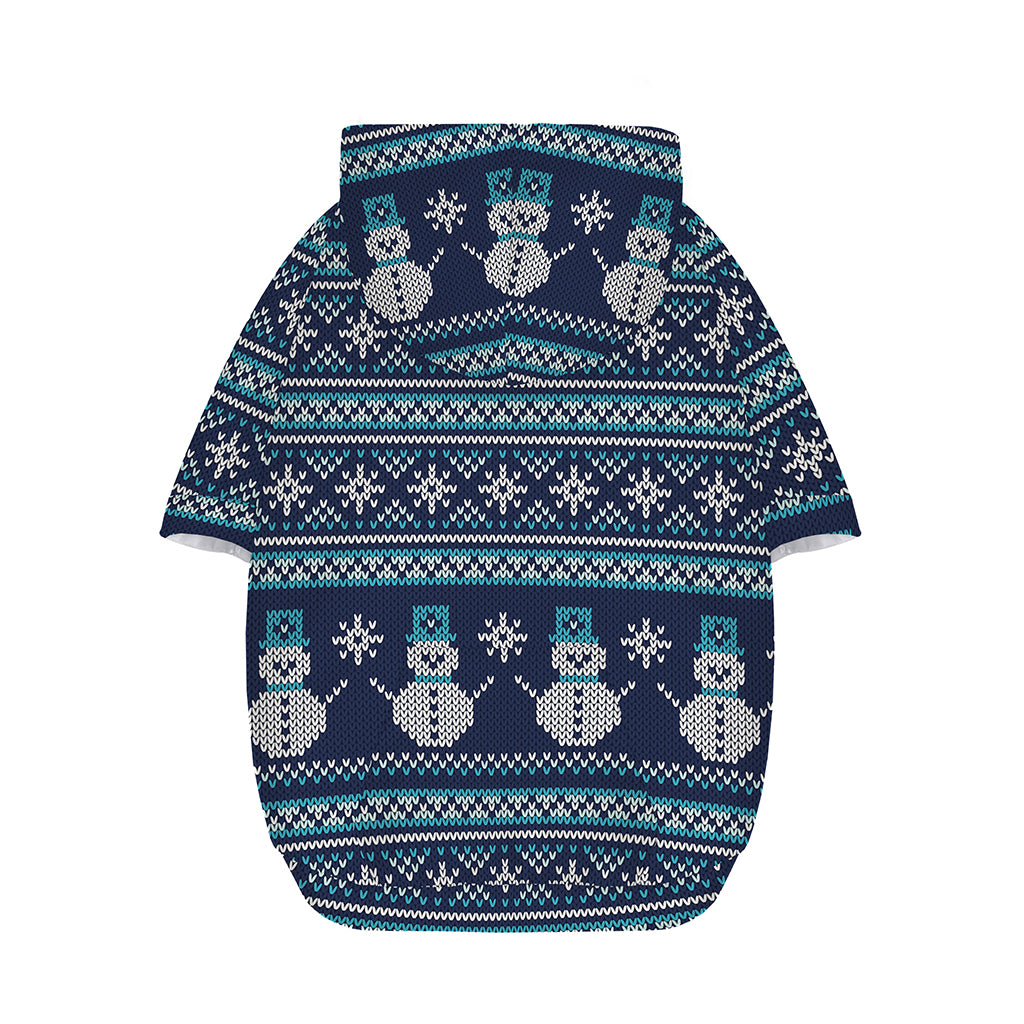 Christmas Snowman Knitted Pattern Print Dog Zip Up Hoodie
