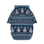 Christmas Snowman Knitted Pattern Print Dog Zip Up Hoodie