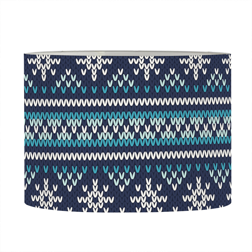 Christmas Snowman Knitted Pattern Print Drum Lamp Shade