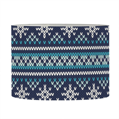 Christmas Snowman Knitted Pattern Print Drum Lamp Shade