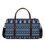 Christmas Snowman Knitted Pattern Print Duffle Bag