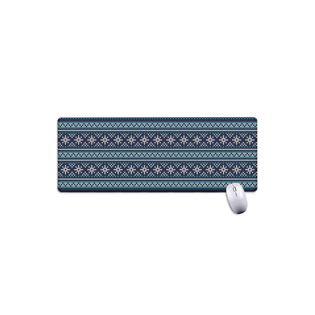 Christmas Snowman Knitted Pattern Print Extended Mouse Pad