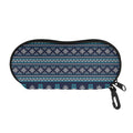 Christmas Snowman Knitted Pattern Print Glasses Case