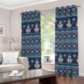 Christmas Snowman Knitted Pattern Print Grommet Curtains