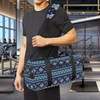 Christmas Snowman Knitted Pattern Print Gym Bag