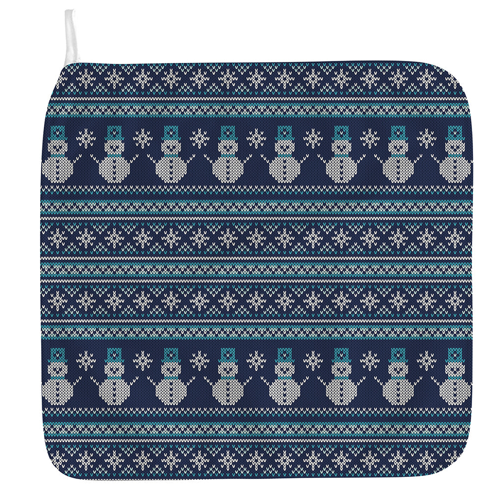 Christmas Snowman Knitted Pattern Print Hand Towel