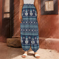 Christmas Snowman Knitted Pattern Print Harem Pants