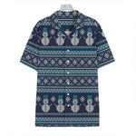 Christmas Snowman Knitted Pattern Print Hawaiian Shirt