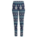 Christmas Snowman Knitted Pattern Print High-Waisted Pocket Leggings