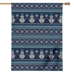 Christmas Snowman Knitted Pattern Print House Flag