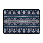 Christmas Snowman Knitted Pattern Print Kitchen Mat