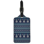 Christmas Snowman Knitted Pattern Print Luggage Tag