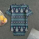 Christmas Snowman Knitted Pattern Print Men's Bodysuit