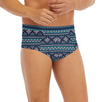 Christmas Snowman Knitted Pattern Print Men's Briefs