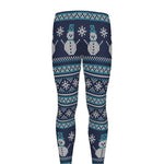 Christmas Snowman Knitted Pattern Print Men's leggings