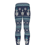 Christmas Snowman Knitted Pattern Print Men's leggings